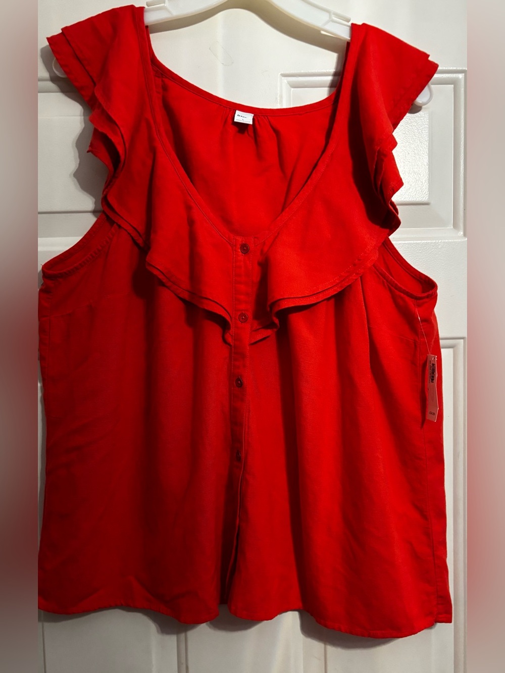NEW Scoop neck double ruffle collar top